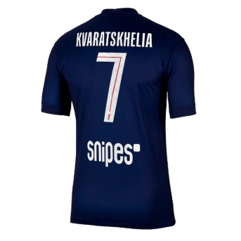 Billige Fotballdrakt Paris Saint-Germain Khvicha Kvaratskhelia #7 Replika Hjemmedrakt 2025-26 Kortermet